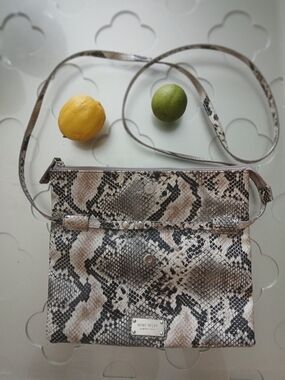 Nine West Neutral Snake-Print Crossbody Bag